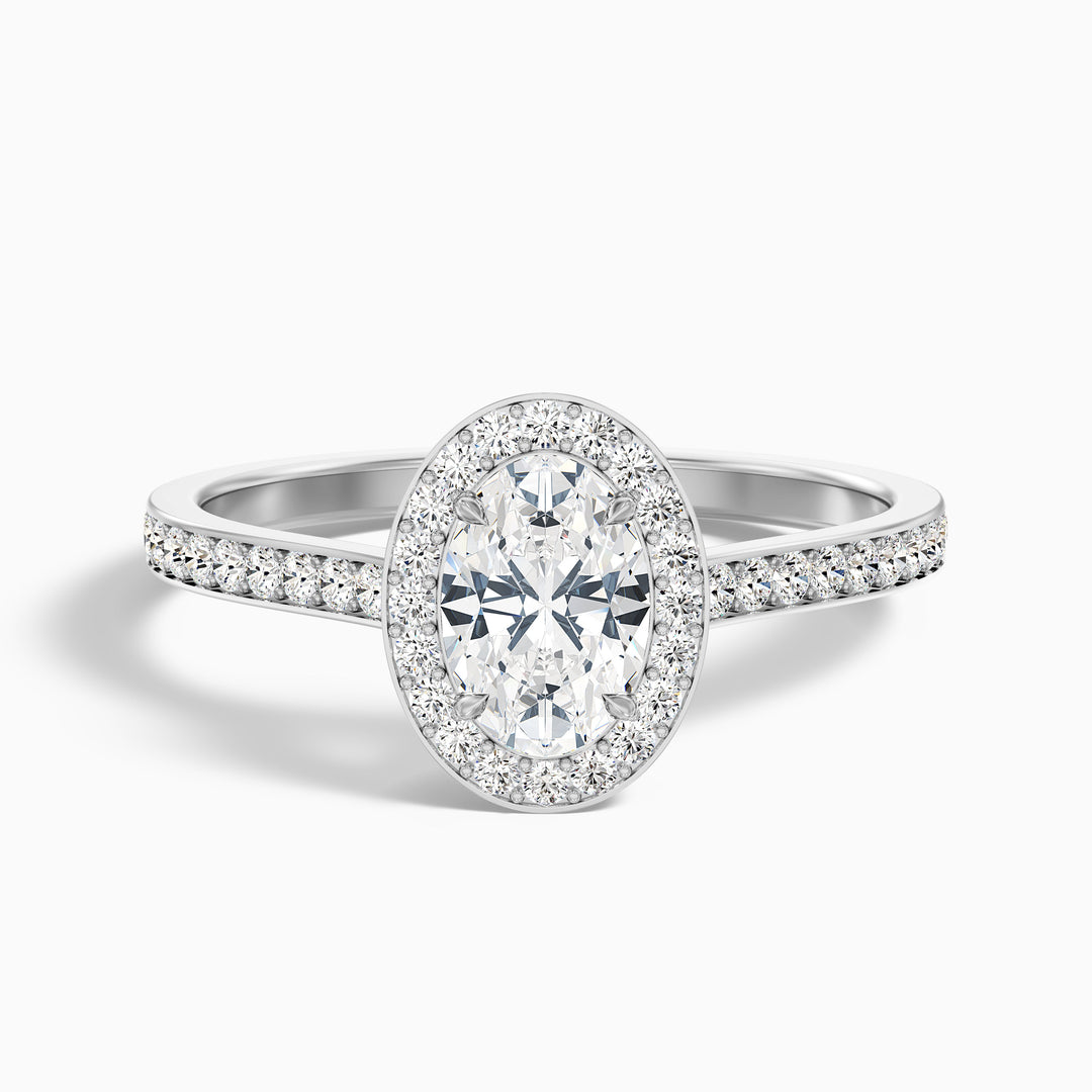 Anam Oval Halo Pave Lab Grown Engagement Ring