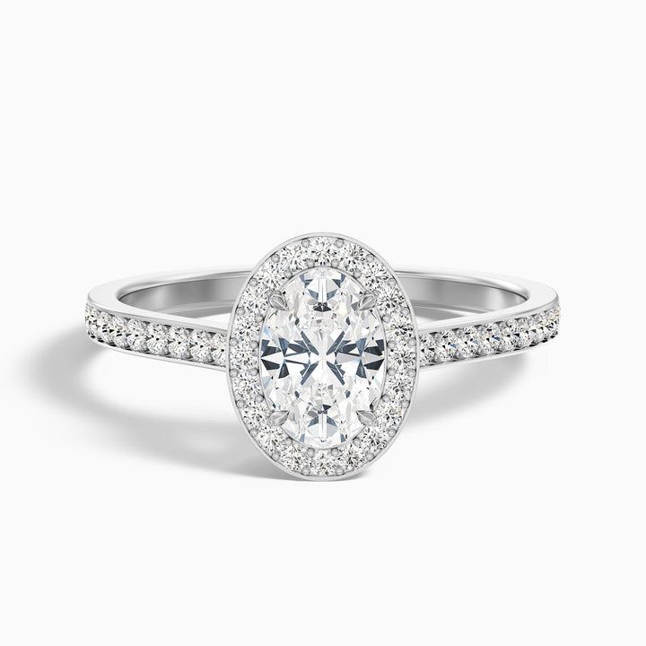 Anam Oval Halo Pave Lab Grown Engagement Ring