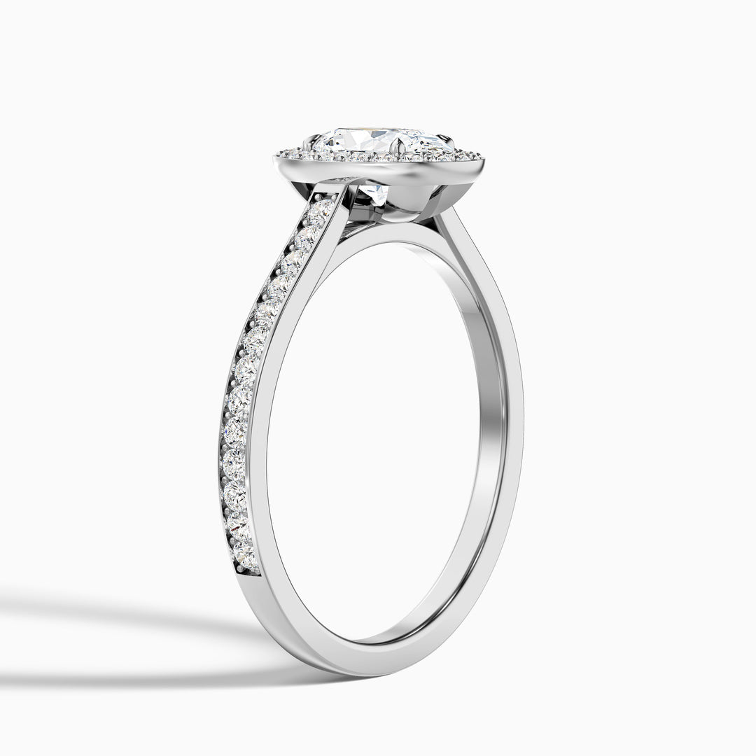 Anam Oval Halo Pave Lab Grown Engagement Ring