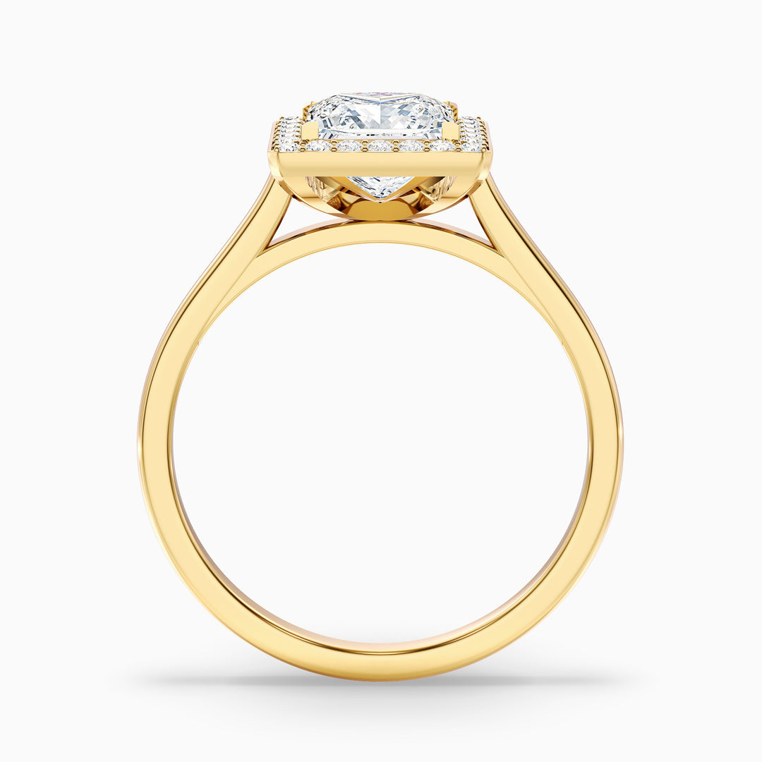 Leela Princess Cut Halo Pave Lab Grown Engagement Ring
