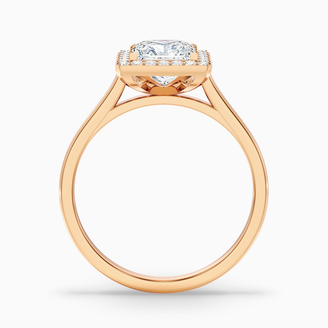 Leela Princess Cut Halo Pave Lab Grown Engagement Ring