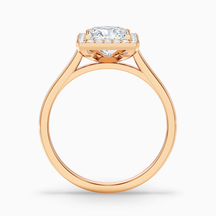 Leela Princess Cut Halo Pave Lab Grown Engagement Ring