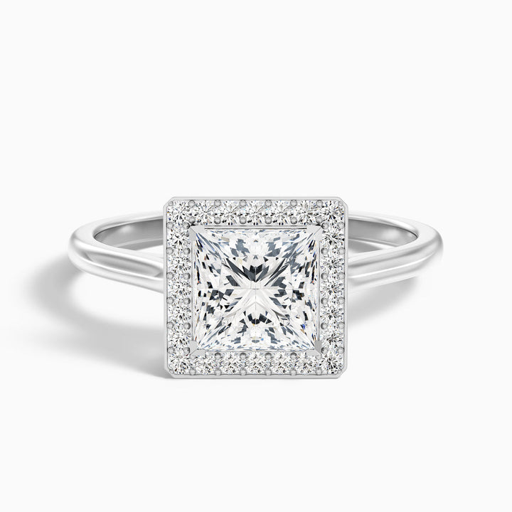 Leela Princess Cut Halo Pave Lab Grown Engagement Ring