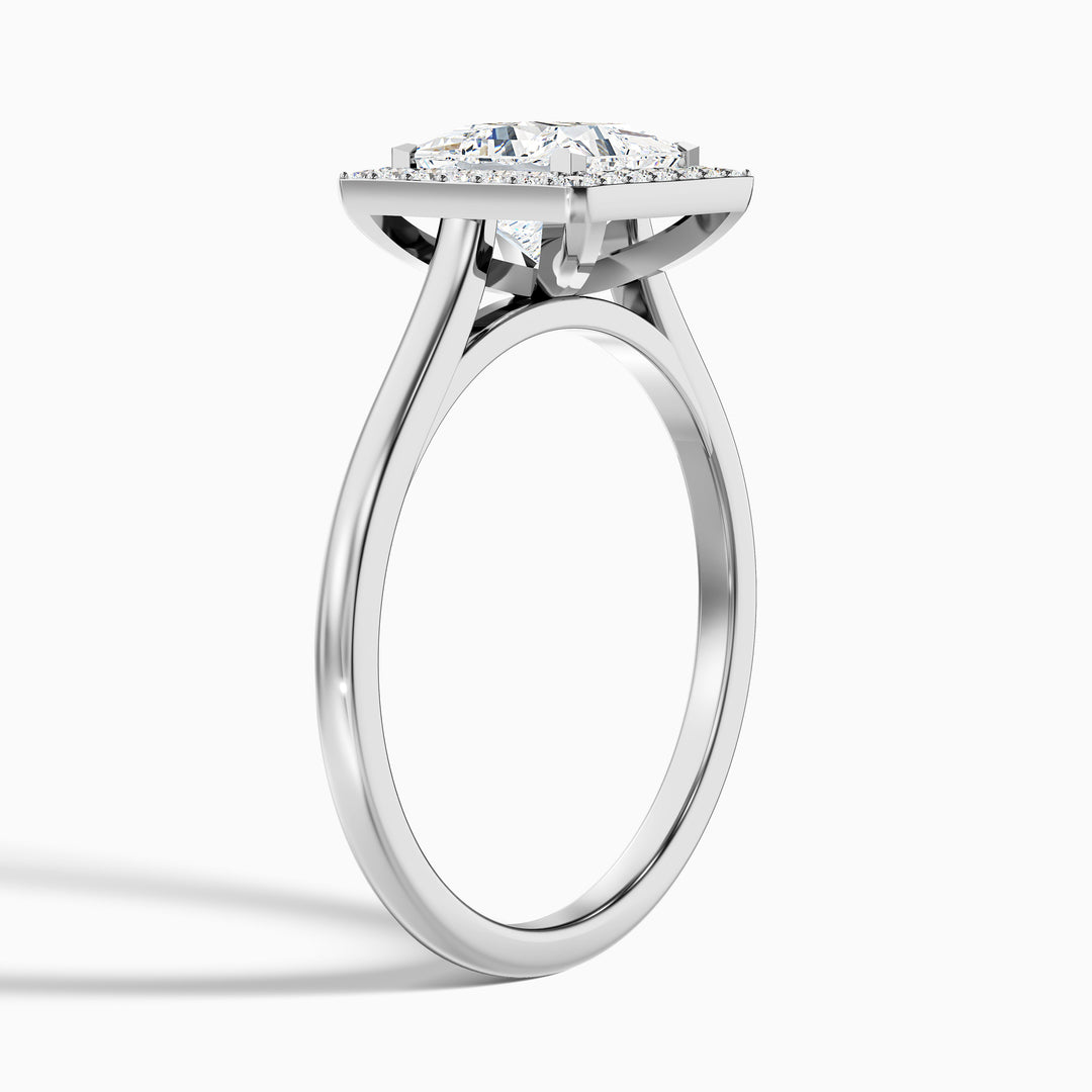 Leela Princess Cut Halo Pave Lab Grown Engagement Ring