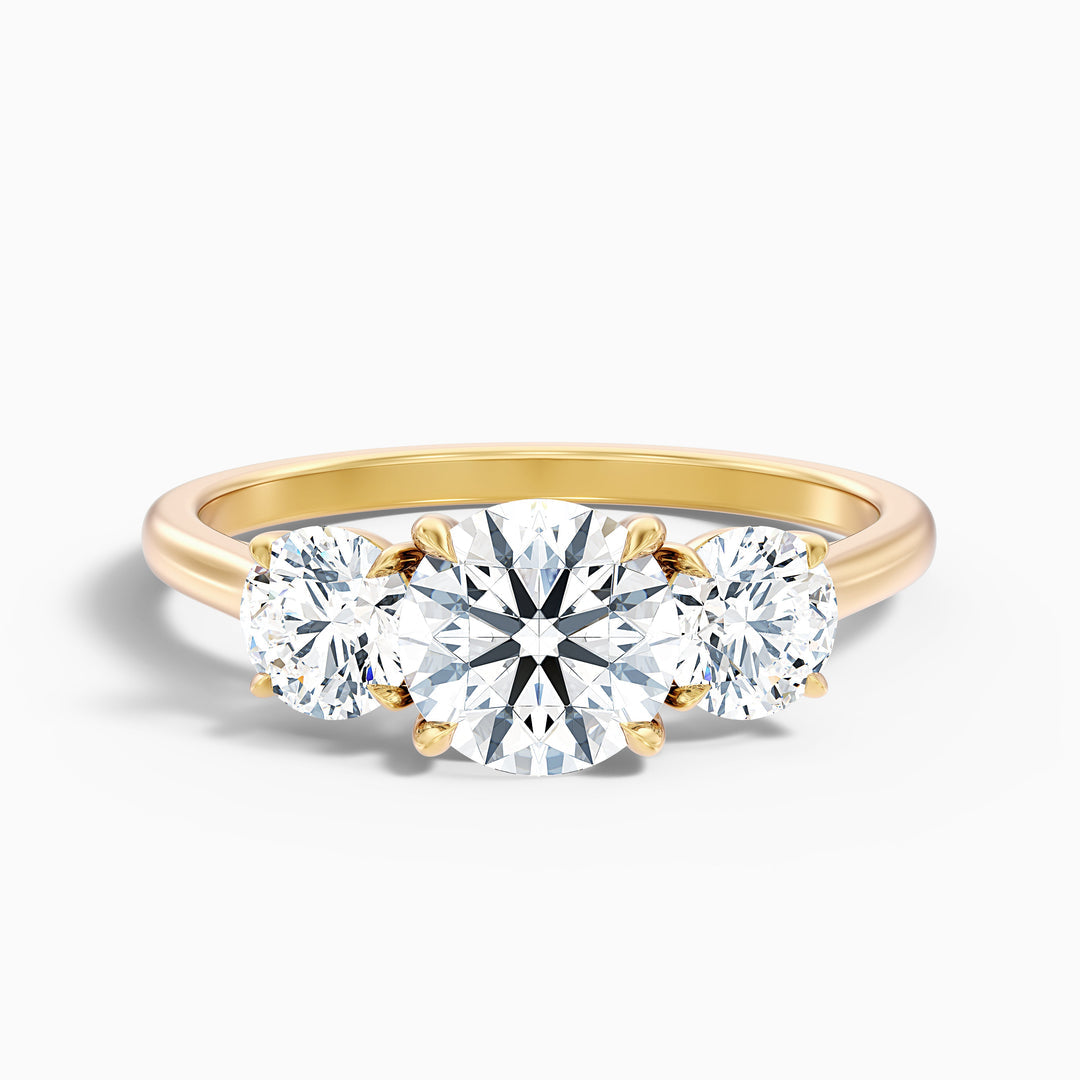 Ayana Round Three Stone Lab Grown Engagement Ring