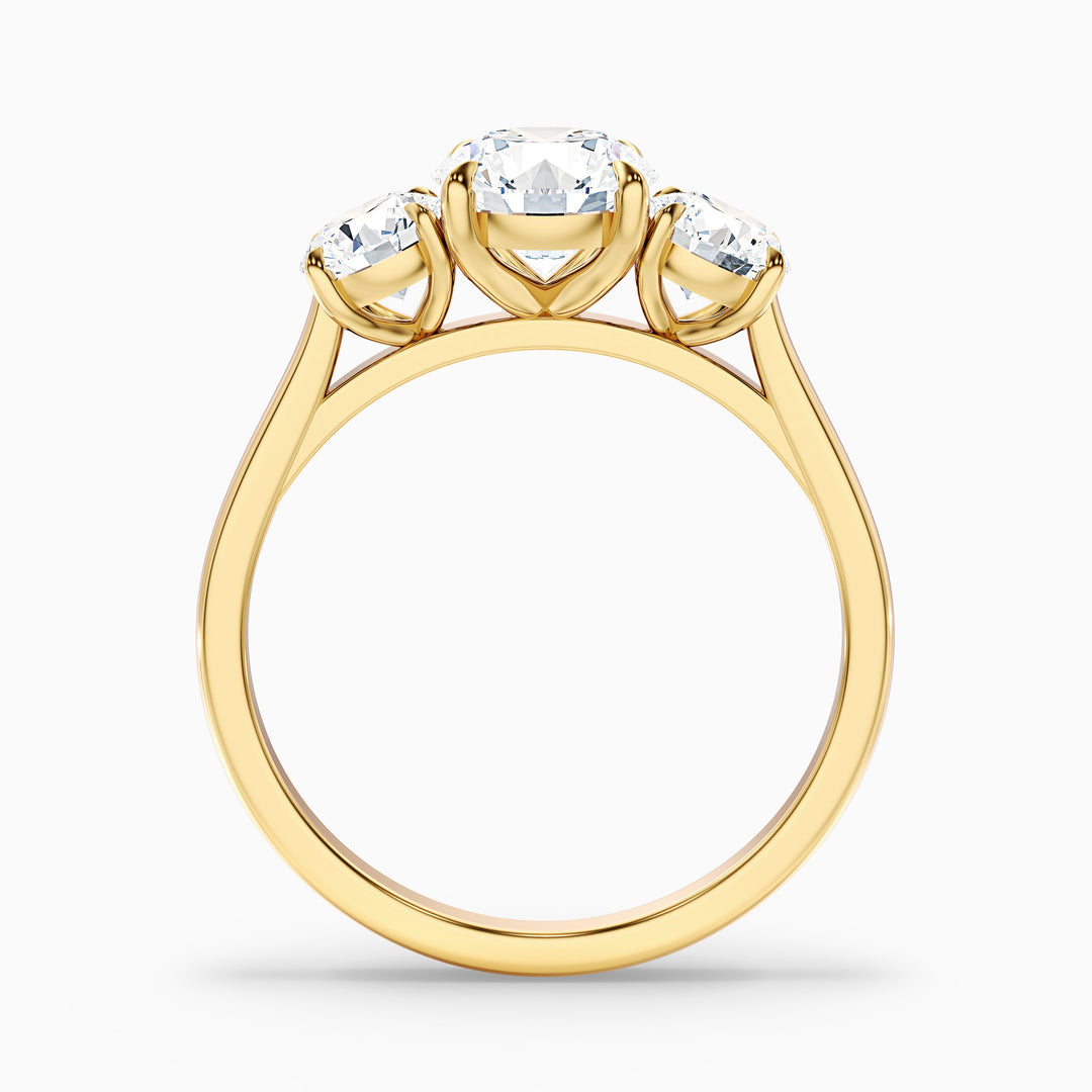 Ayana Round Three Stone Lab Grown Engagement Ring