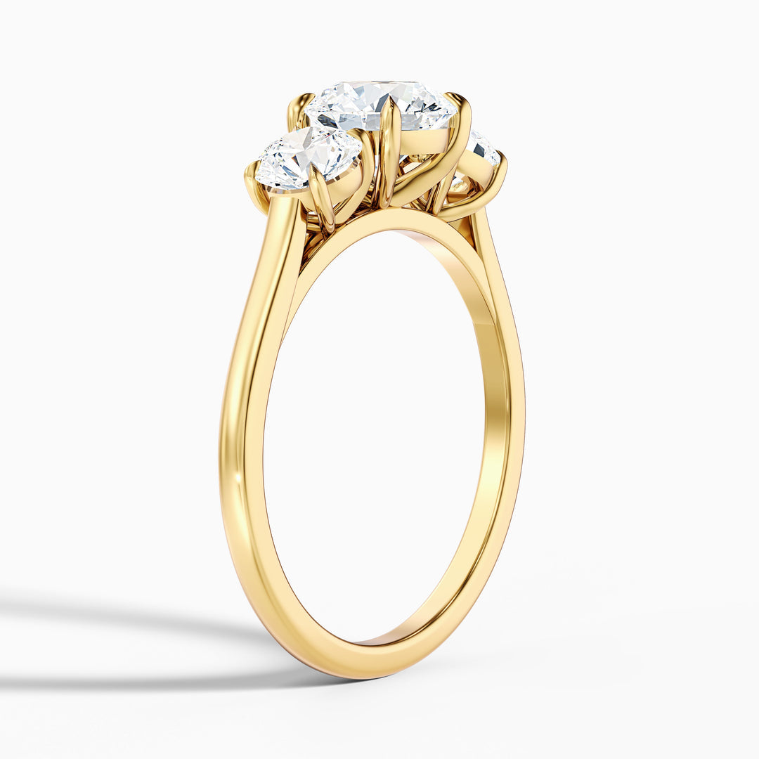 Ayana Round Three Stone Lab Grown Engagement Ring