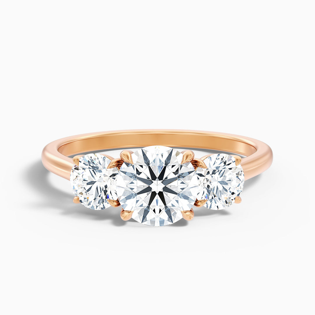Ayana Round Three Stone Lab Grown Engagement Ring