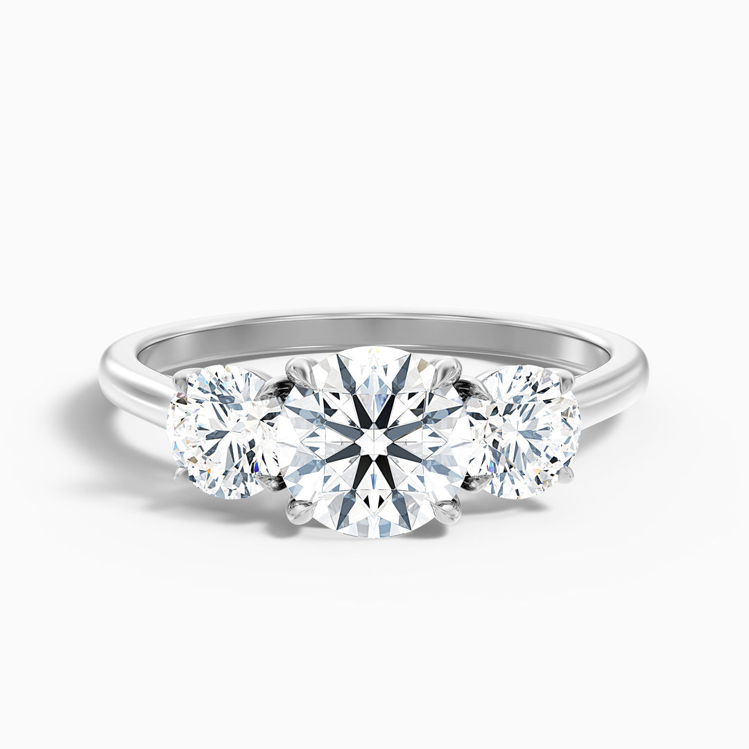 Ayana Round Three Stone Lab Grown Engagement Ring