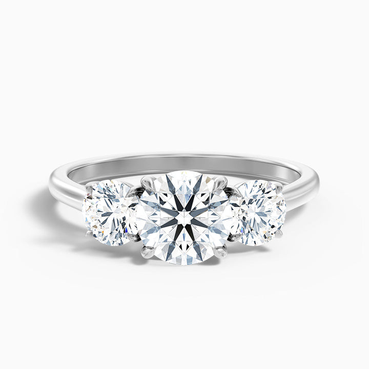 Ayana Round Three Stone Lab Grown Engagement Ring