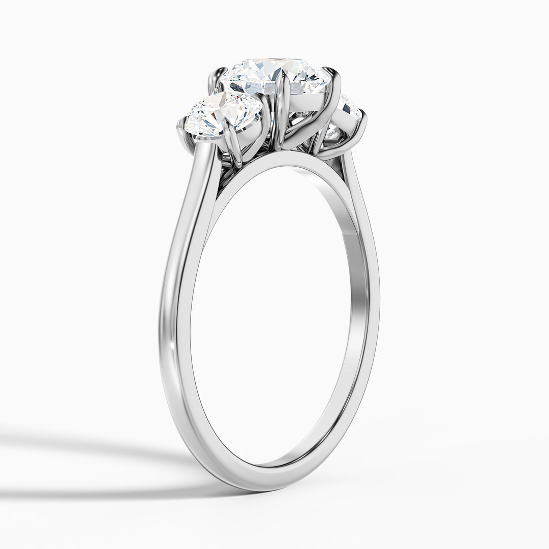 Ayana Round Three Stone Lab Grown Engagement Ring