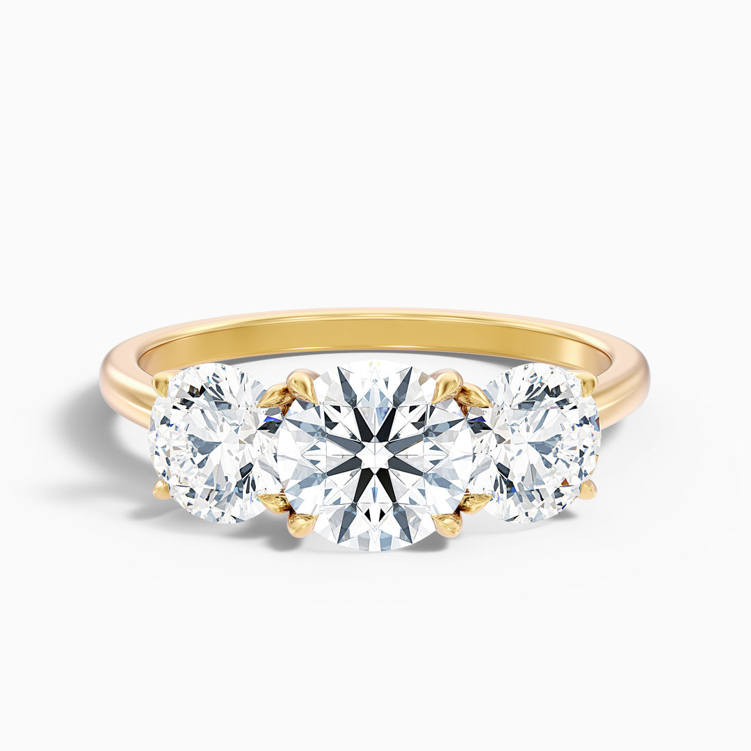 Sura Round Three Stone Lab Grown Engagement Ring