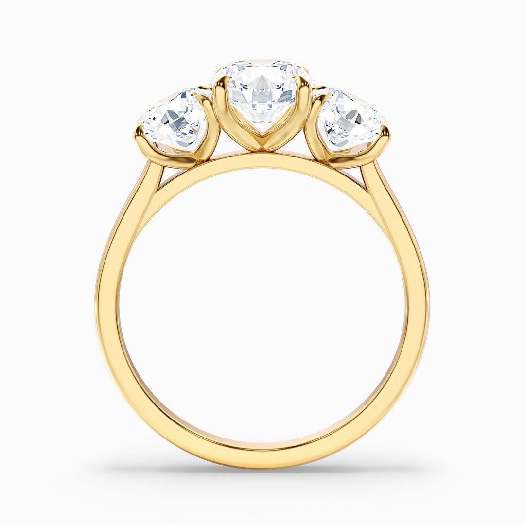Sura Round Three Stone Lab Grown Engagement Ring