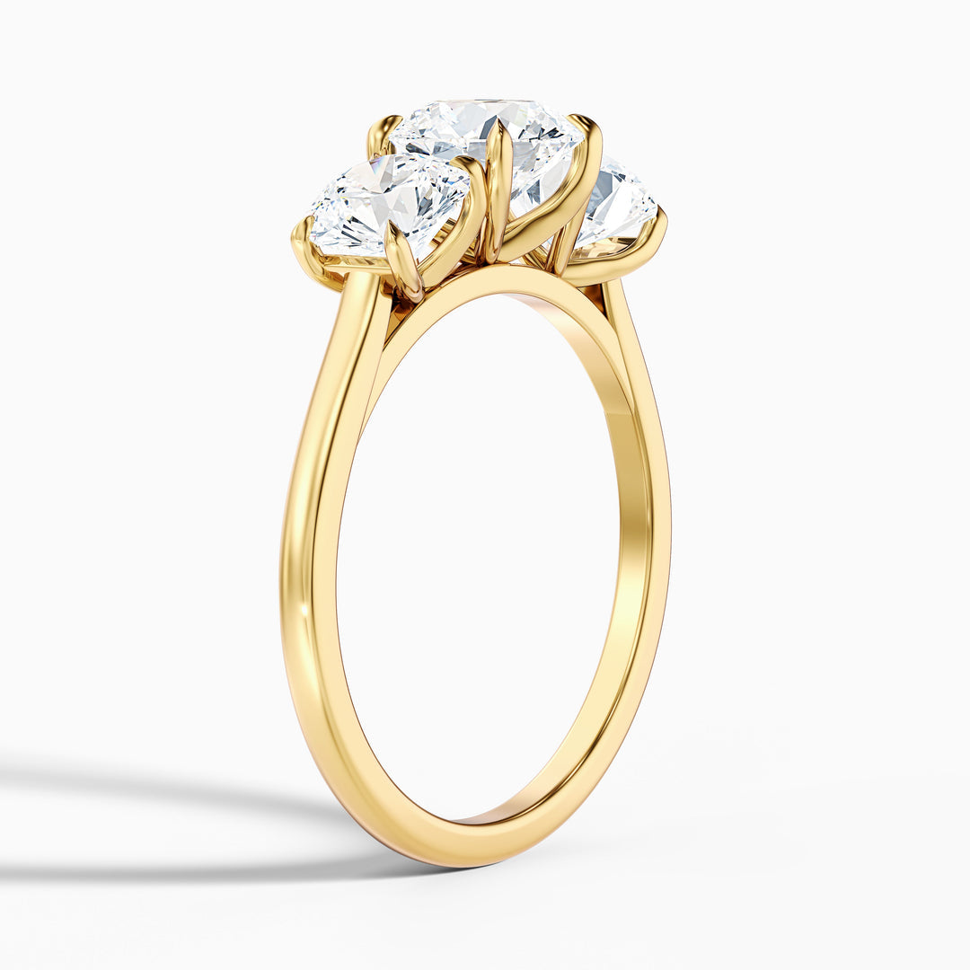 Sura Round Three Stone Lab Grown Engagement Ring