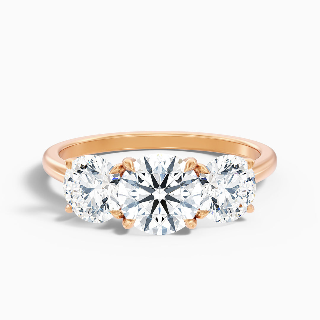 Sura Round Three Stone Lab Grown Engagement Ring