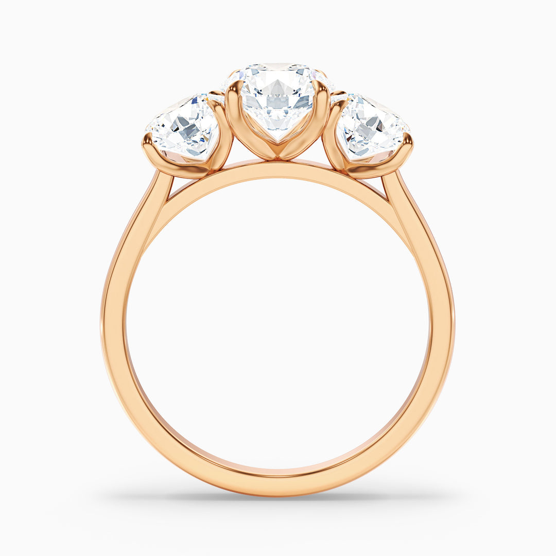 Sura Round Three Stone Lab Grown Engagement Ring