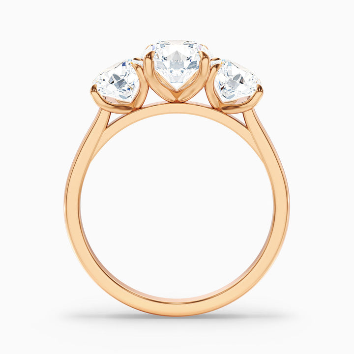 Sura Round Three Stone Lab Grown Engagement Ring