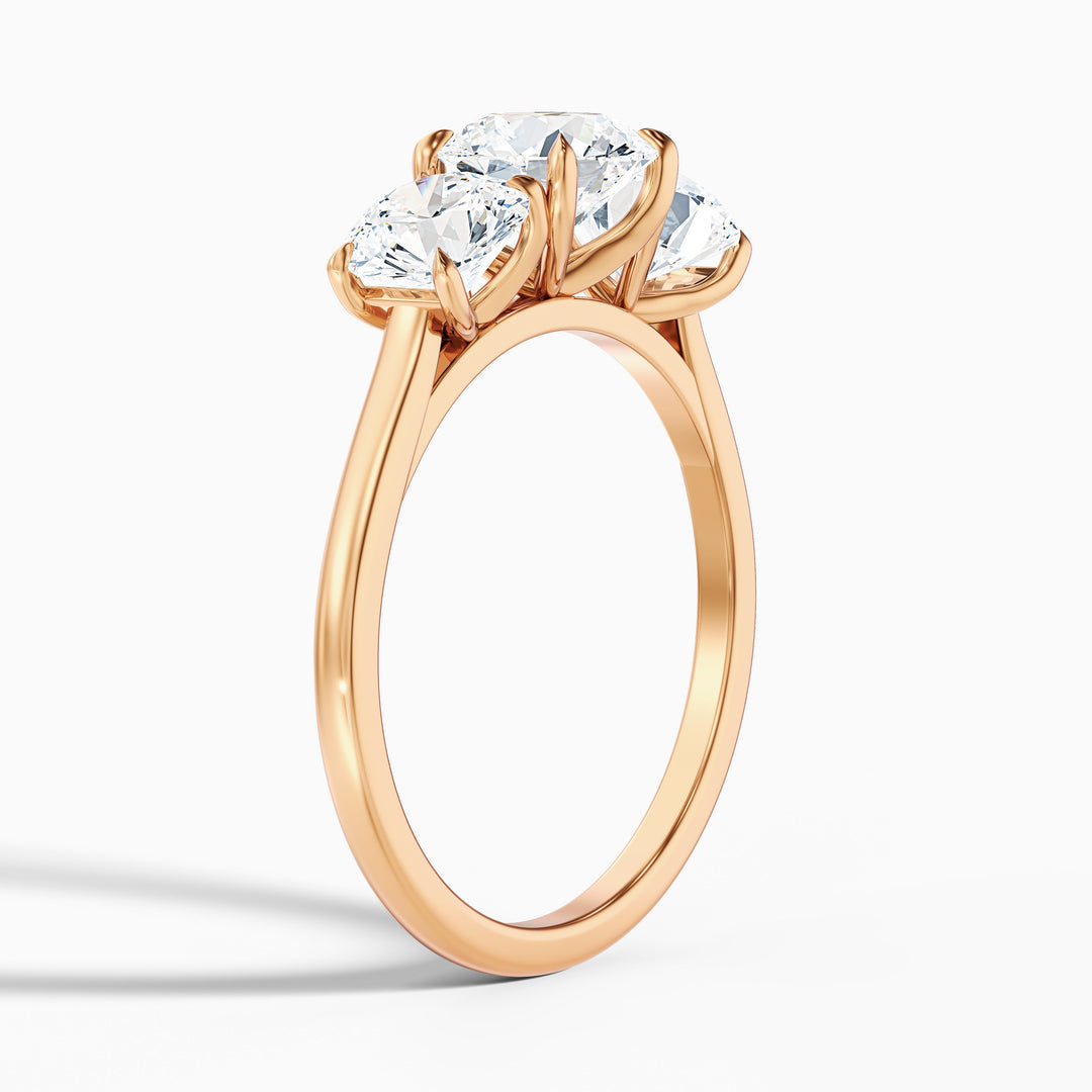 Sura Round Three Stone Lab Grown Engagement Ring