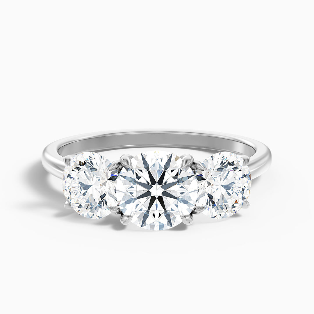 Sura Round Three Stone Lab Grown Engagement Ring