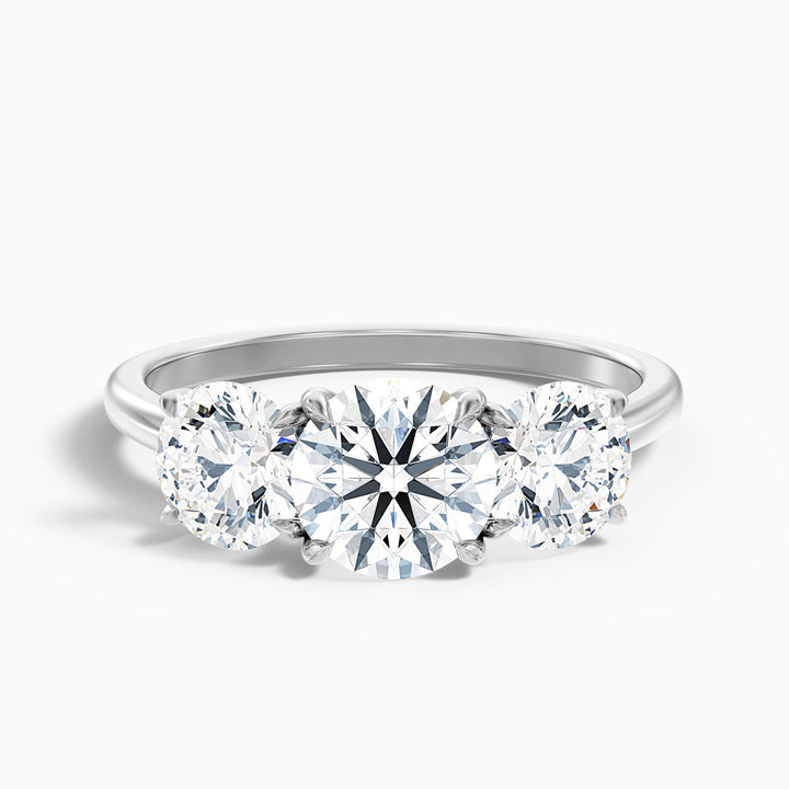 Sura Round Three Stone Lab Grown Engagement Ring