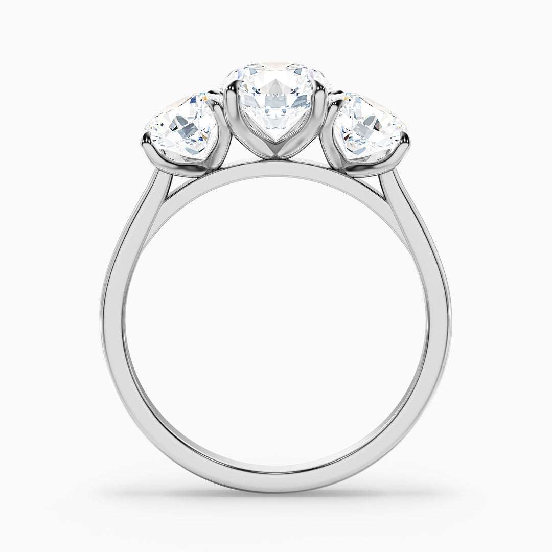 Sura Round Three Stone Lab Grown Engagement Ring