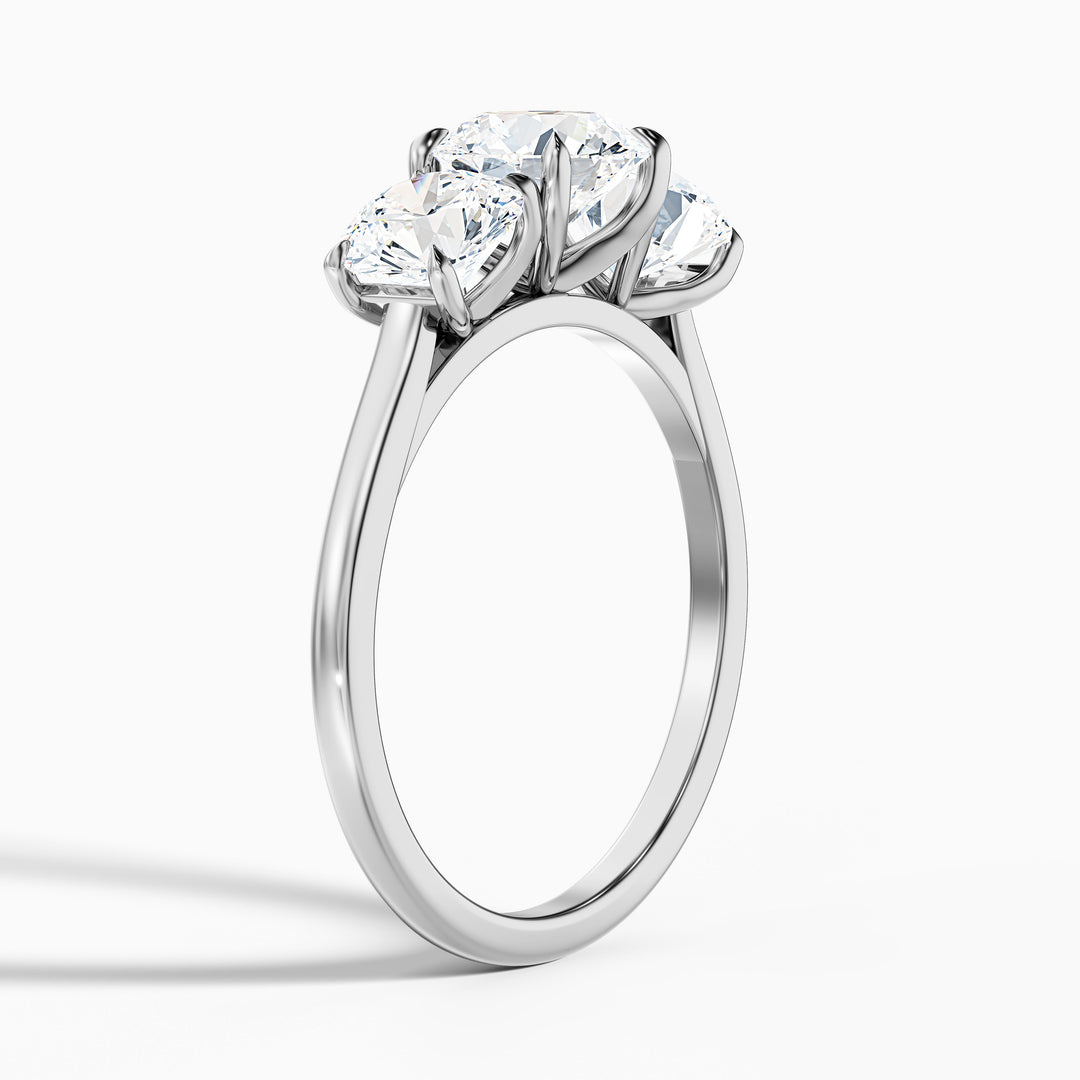 Sura Round Three Stone Lab Grown Engagement Ring