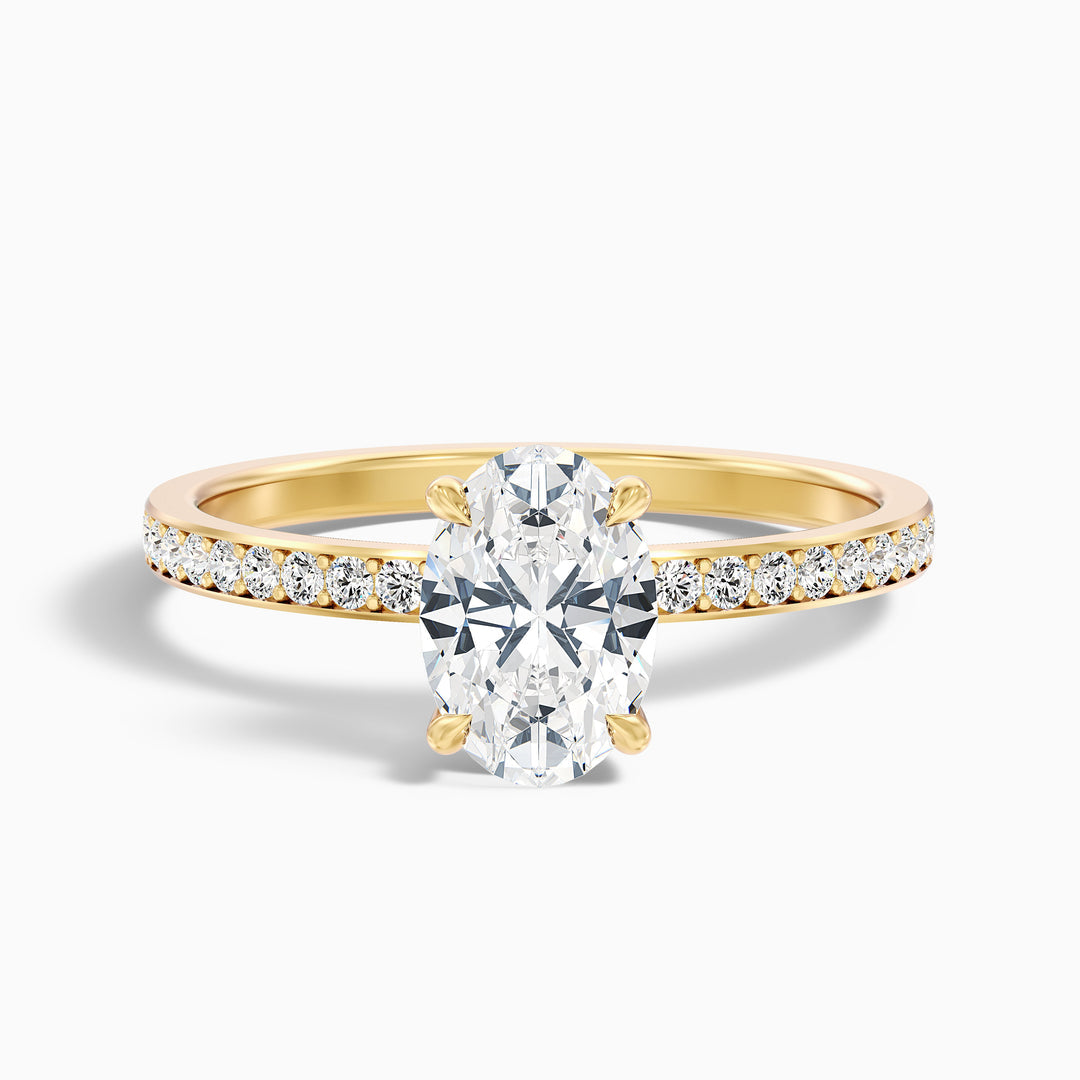 Aelios Oval Hidden Halo Pave Lab Grown Engagement Ring
