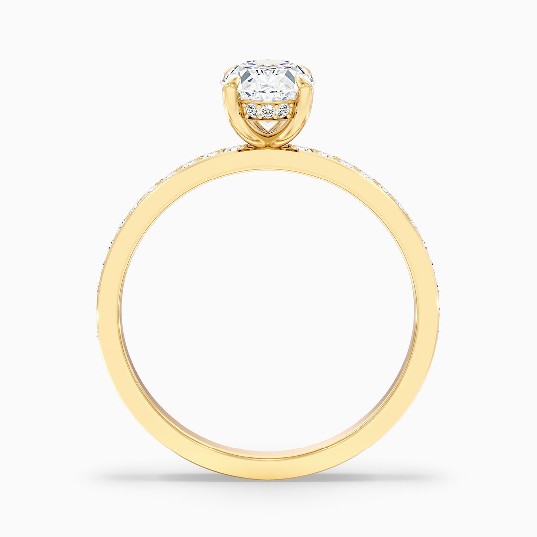 Aelios Oval Hidden Halo Pave Lab Grown Engagement Ring
