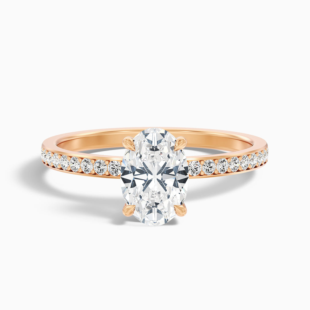 Aelios Oval Hidden Halo Pave Lab Grown Engagement Ring
