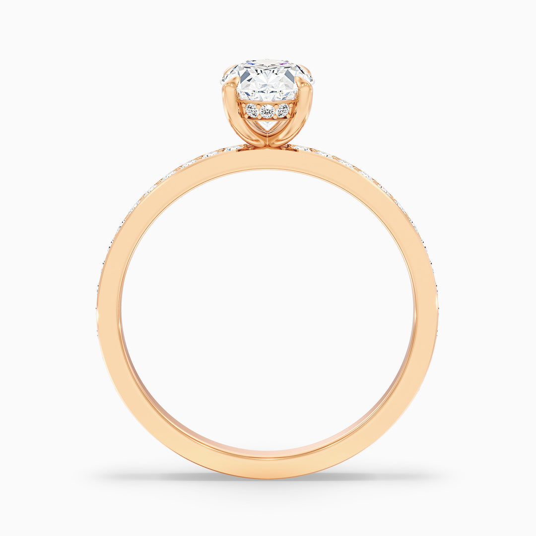 Aelios Oval Hidden Halo Pave Lab Grown Engagement Ring