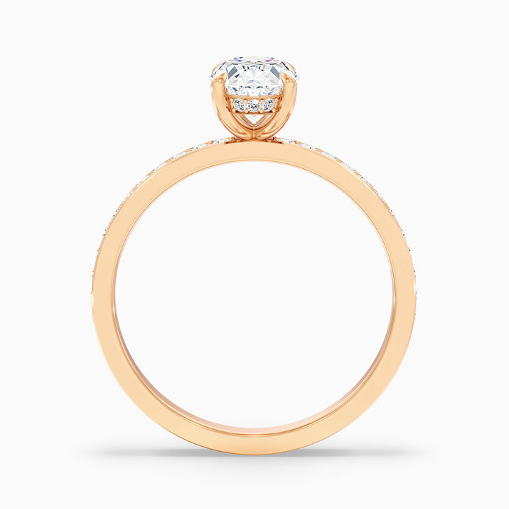 Aelios Oval Hidden Halo Pave Lab Grown Engagement Ring