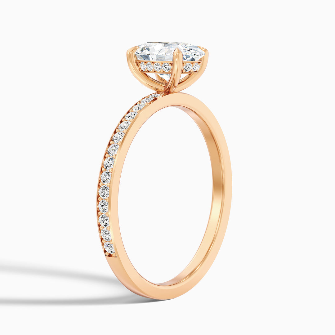 Aelios Oval Hidden Halo Pave Lab Grown Engagement Ring