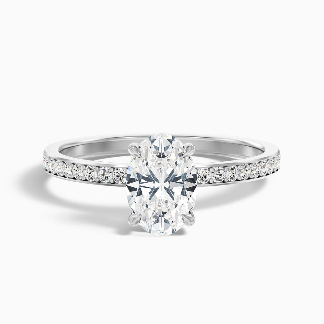 Aelios Oval Hidden Halo Pave Lab Grown Engagement Ring