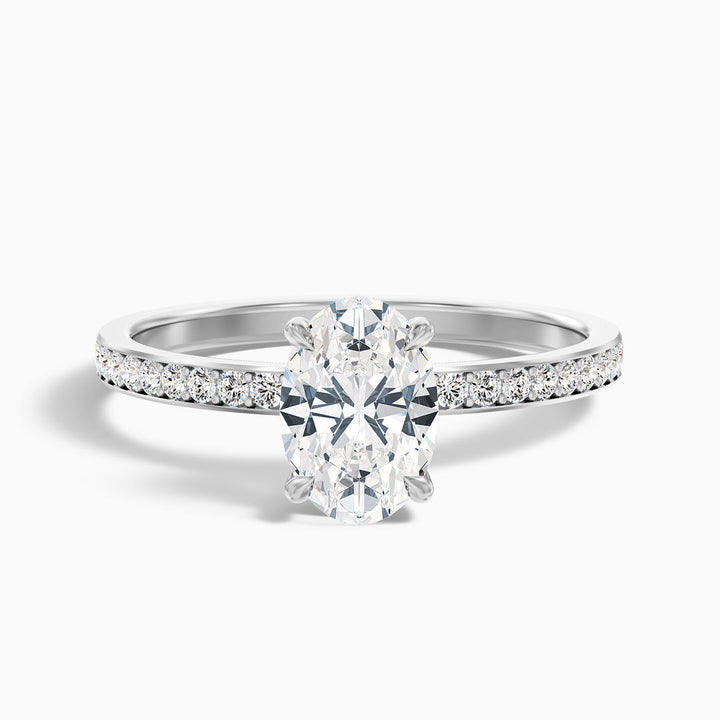 Aelios Oval Hidden Halo Pave Lab Grown Engagement Ring