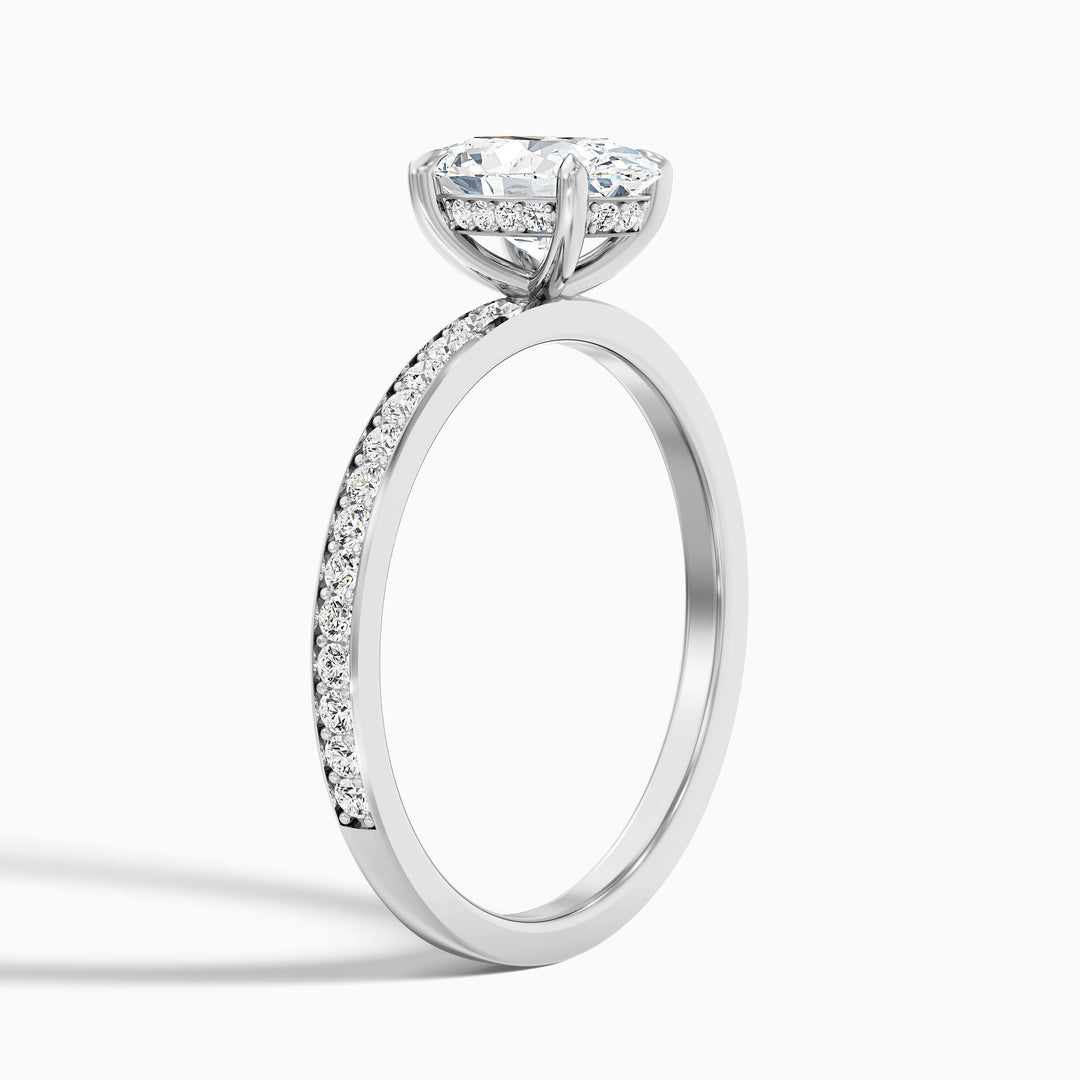 Aelios Oval Hidden Halo Pave Lab Grown Engagement Ring