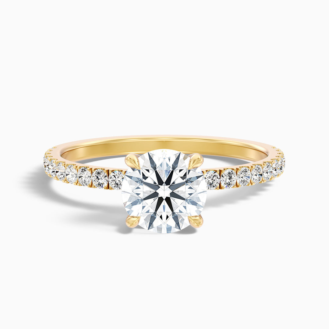 Feis Round Hidden Halo Pave Lab Grown Engagement Ring