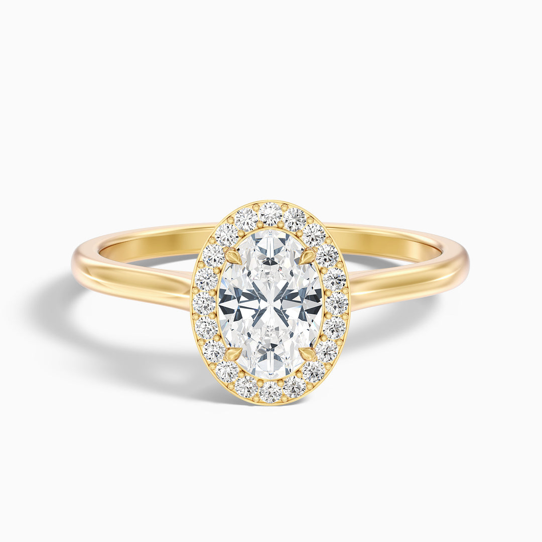 Gabriela Oval Cut Halo Lab Grown Engagement Ring