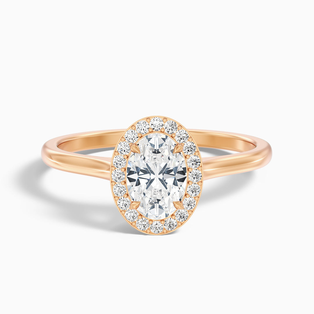 Gabriela Oval Cut Halo Lab Grown Engagement Ring