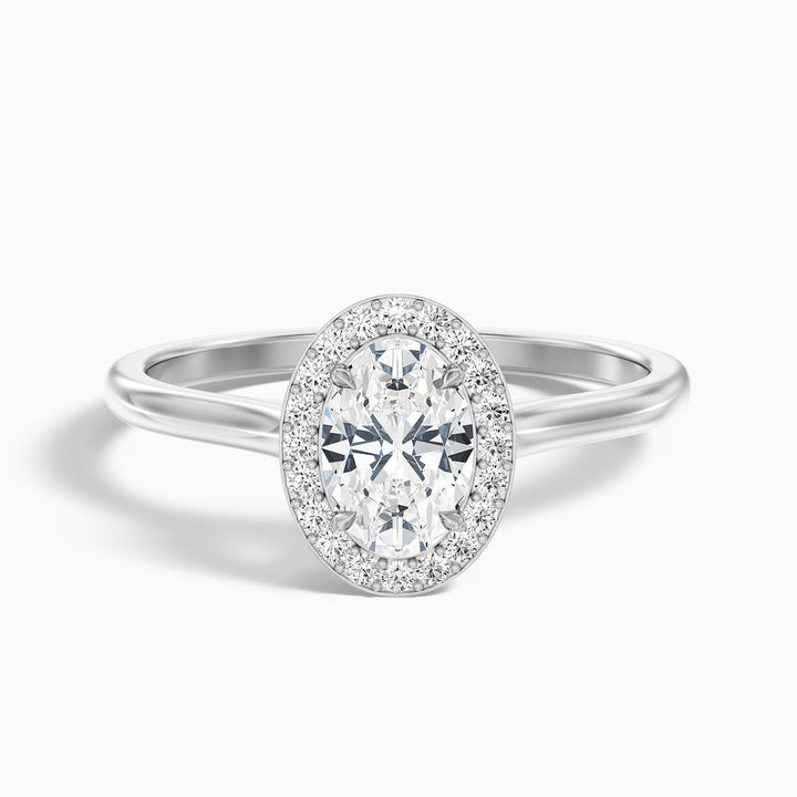 Gabriela Oval Cut Halo Lab Grown Engagement Ring