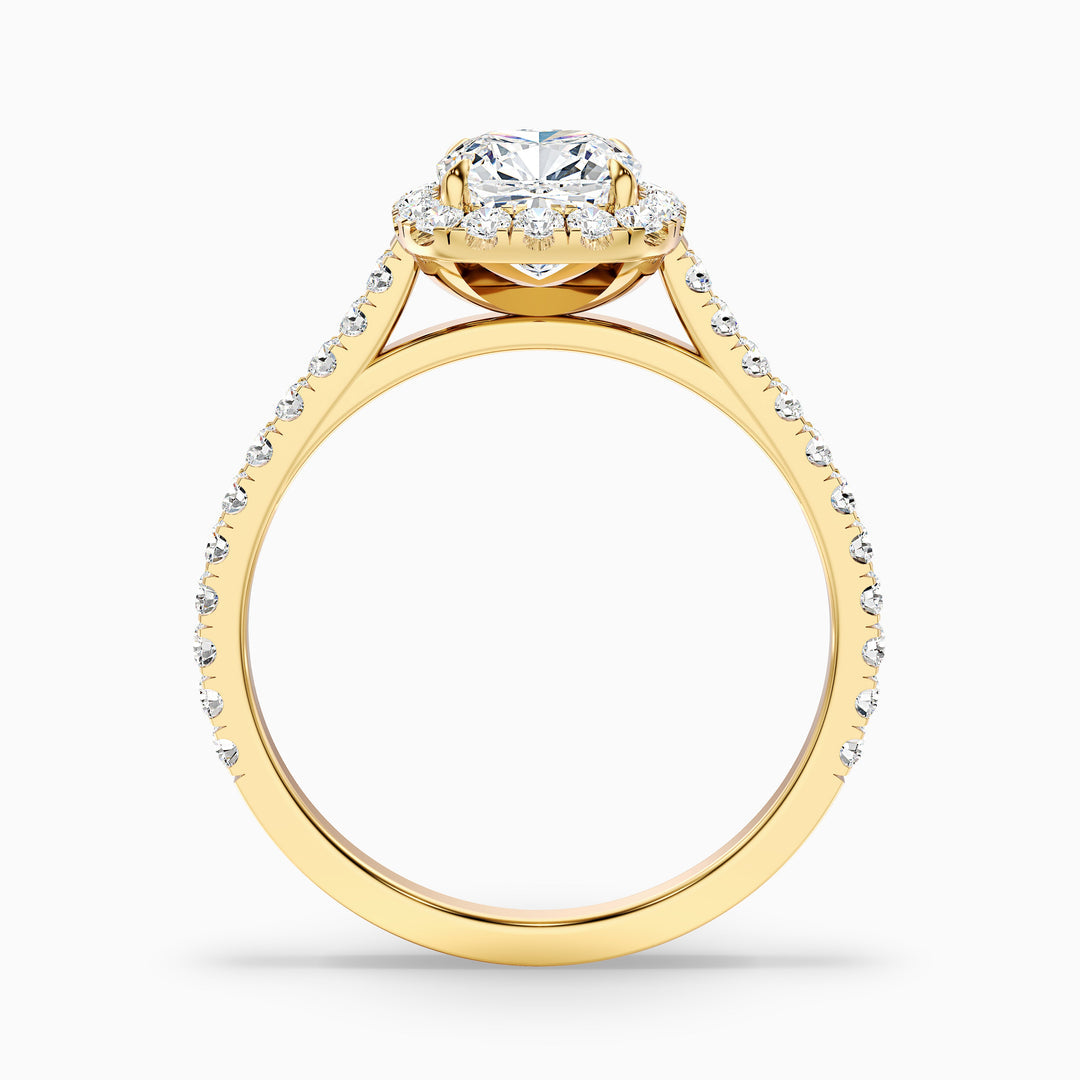 Dawn Cushion Cut Halo Pave Lab Grown Engagement Ring