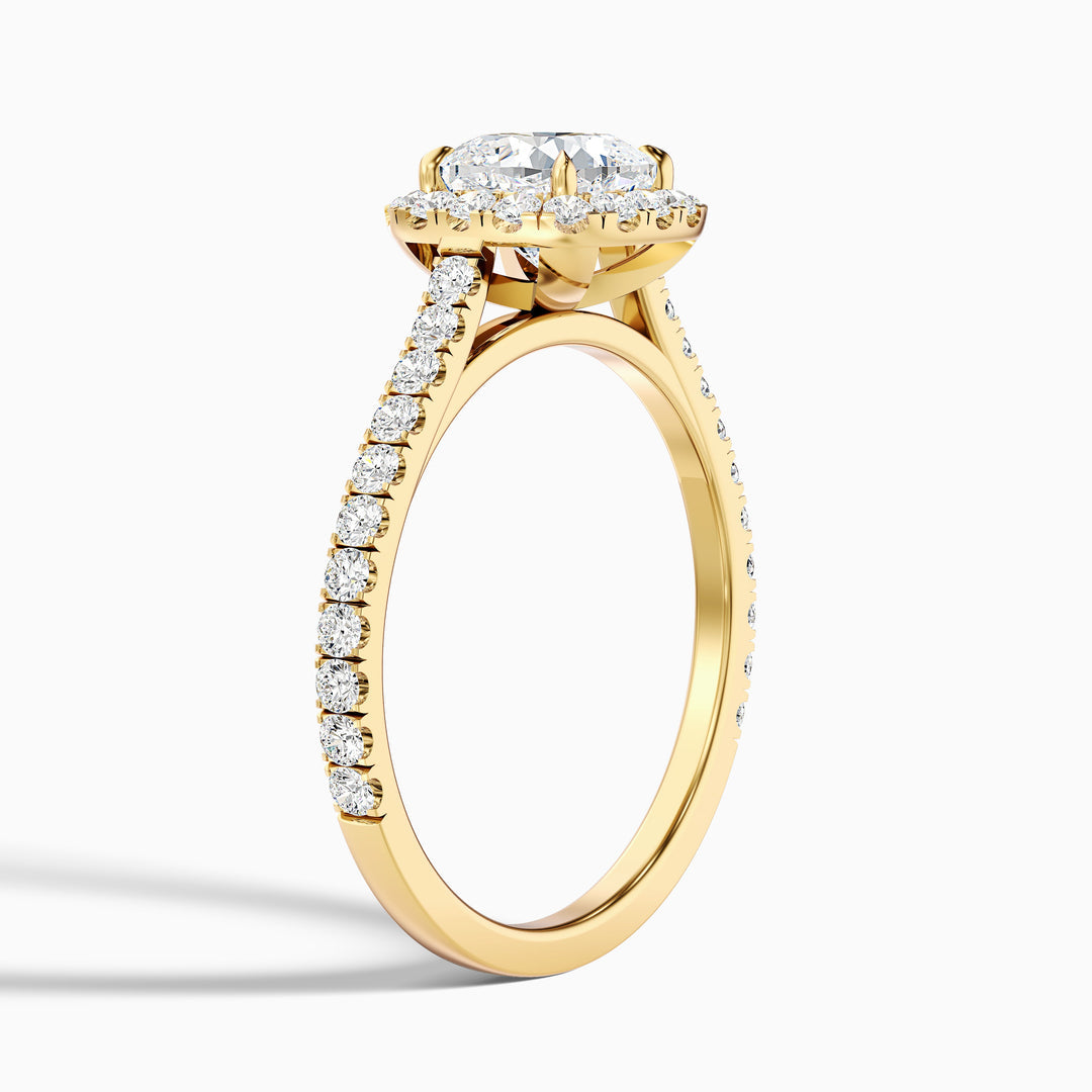 Dawn Cushion Cut Halo Pave Lab Grown Engagement Ring
