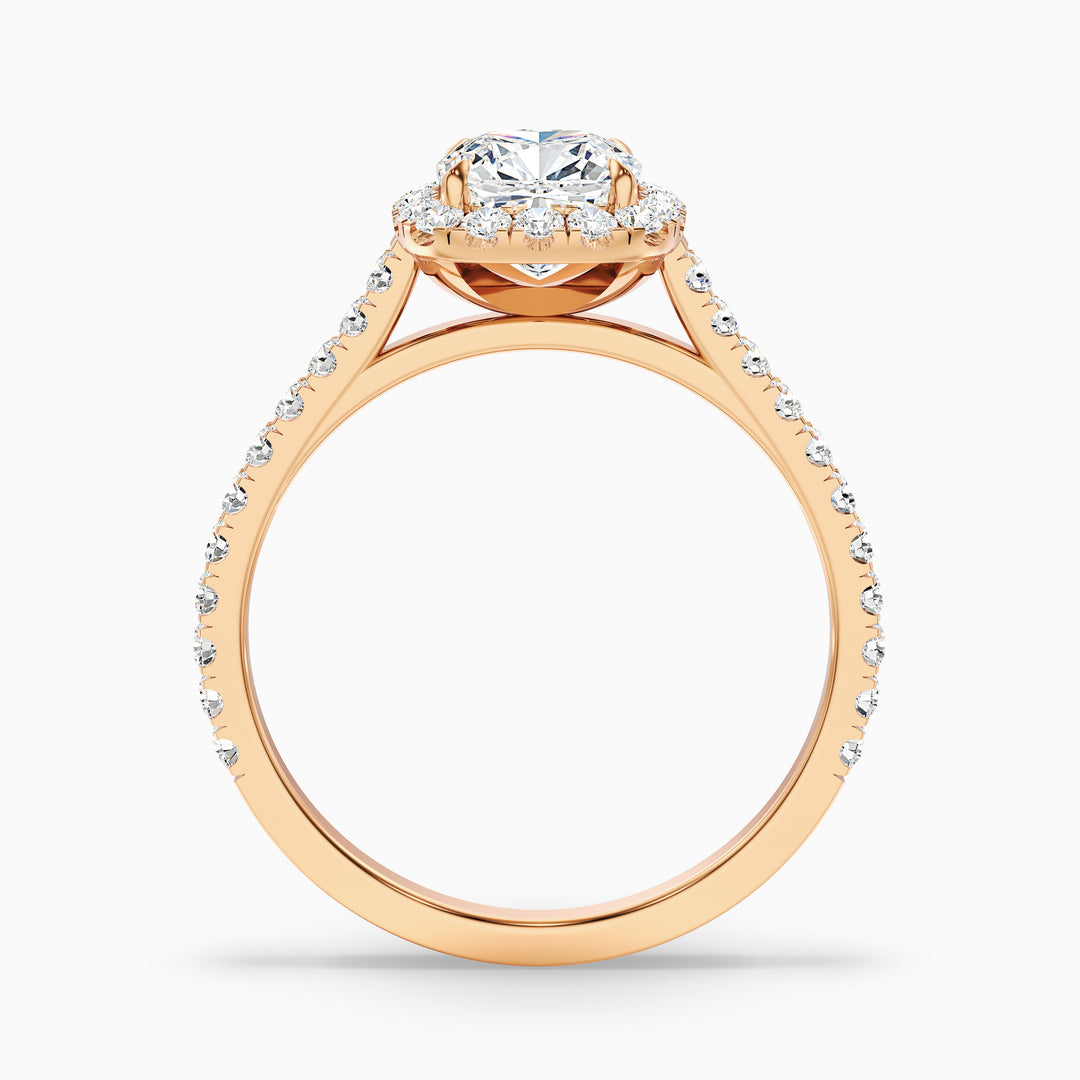 Dawn Cushion Cut Halo Pave Lab Grown Engagement Ring