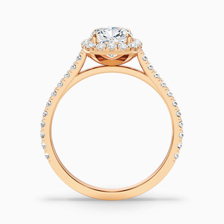 Dawn Cushion Cut Halo Pave Lab Grown Engagement Ring