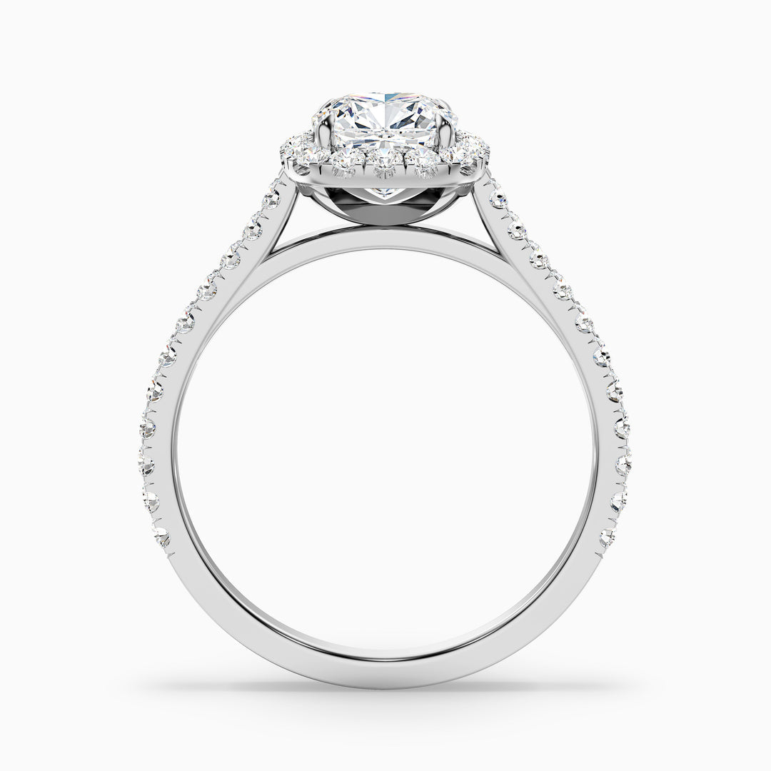 Dawn Cushion Cut Halo Pave Lab Grown Engagement Ring