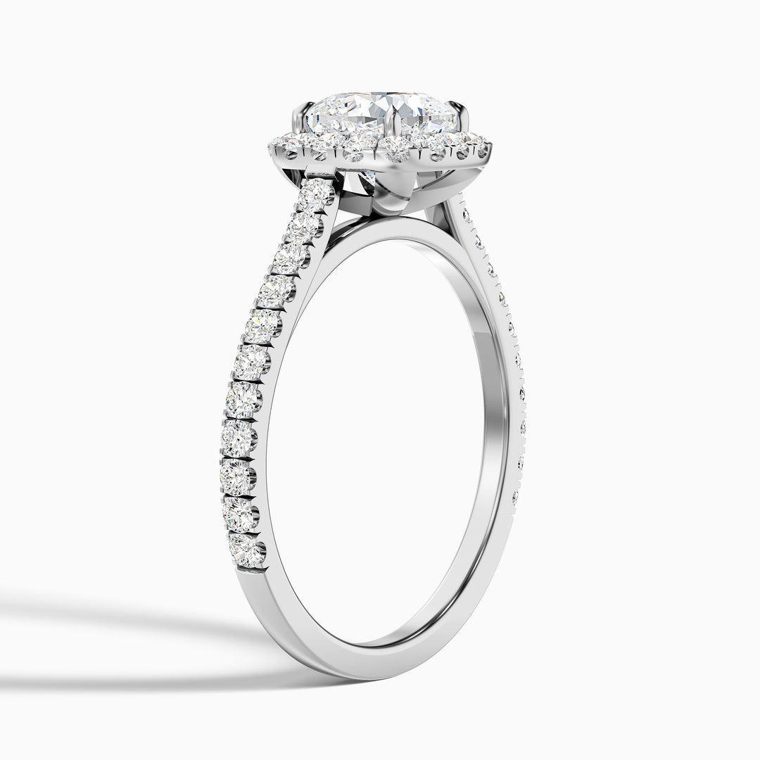 Dawn Cushion Cut Halo Pave Lab Grown Engagement Ring