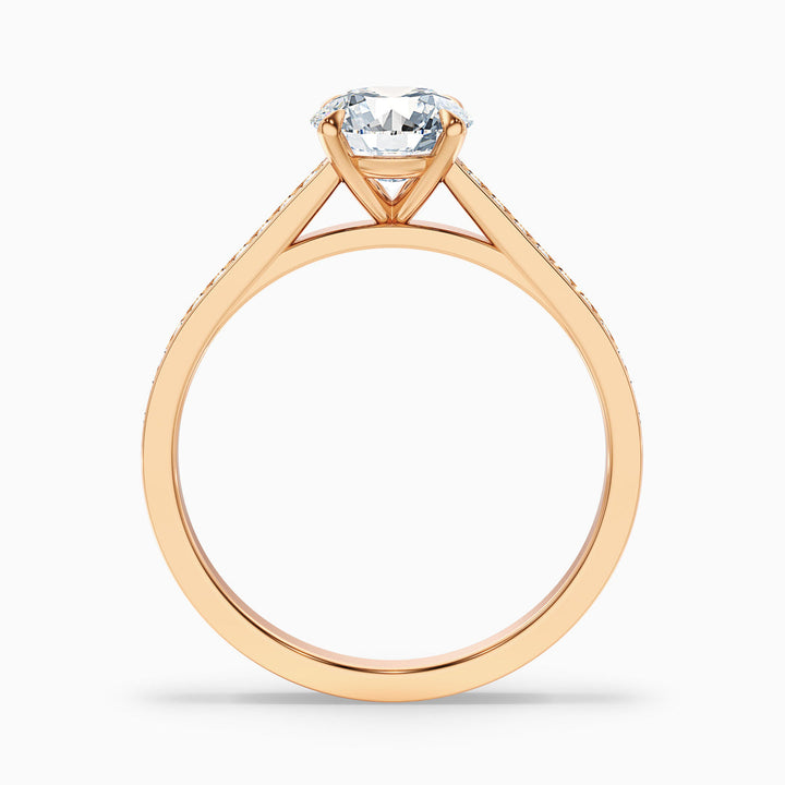 Dahlia Round Cut Side Stone Pave Lab Grown Engagement Ring