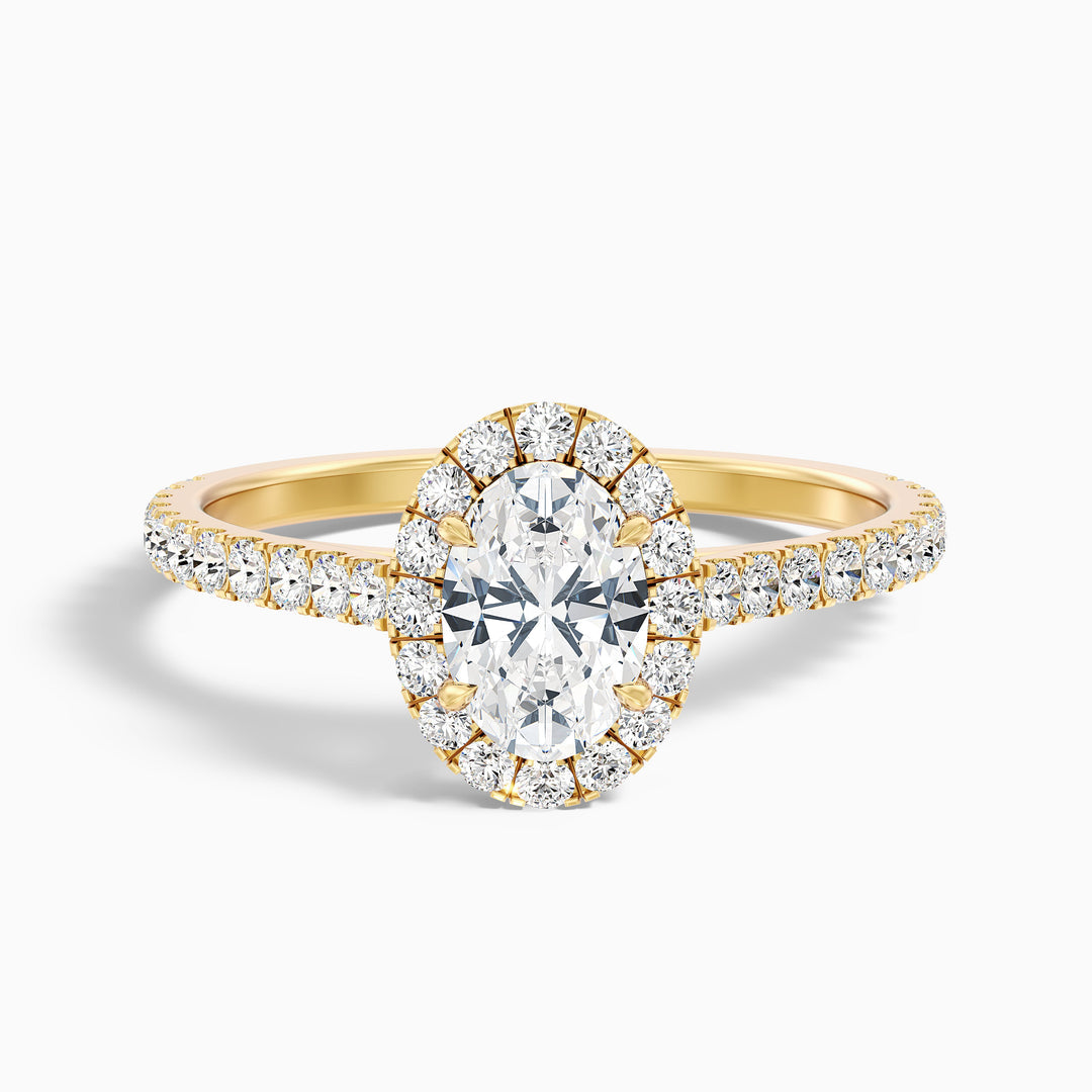 Holly Oval Halo Pave Lab Grown Engagement Ring