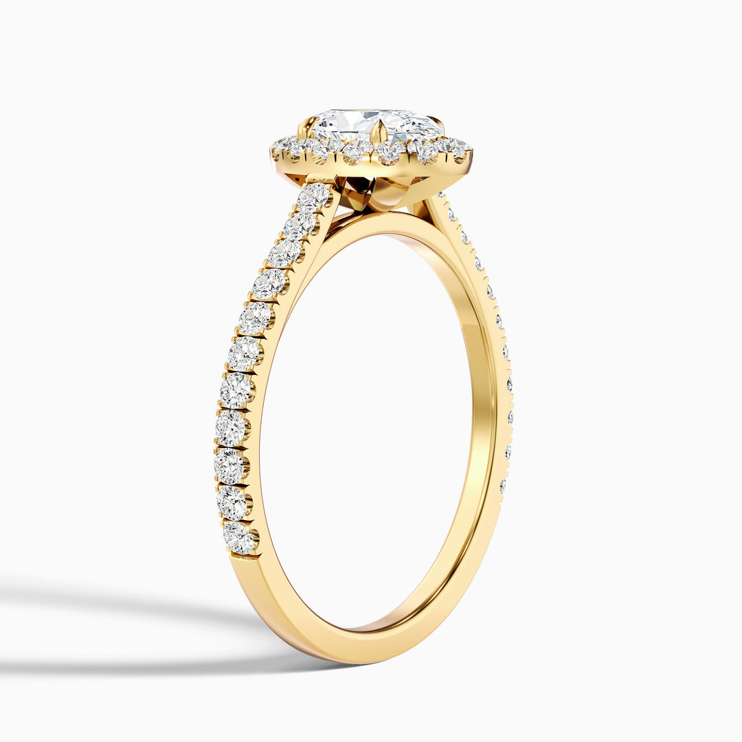 Holly Oval Halo Pave Lab Grown Engagement Ring
