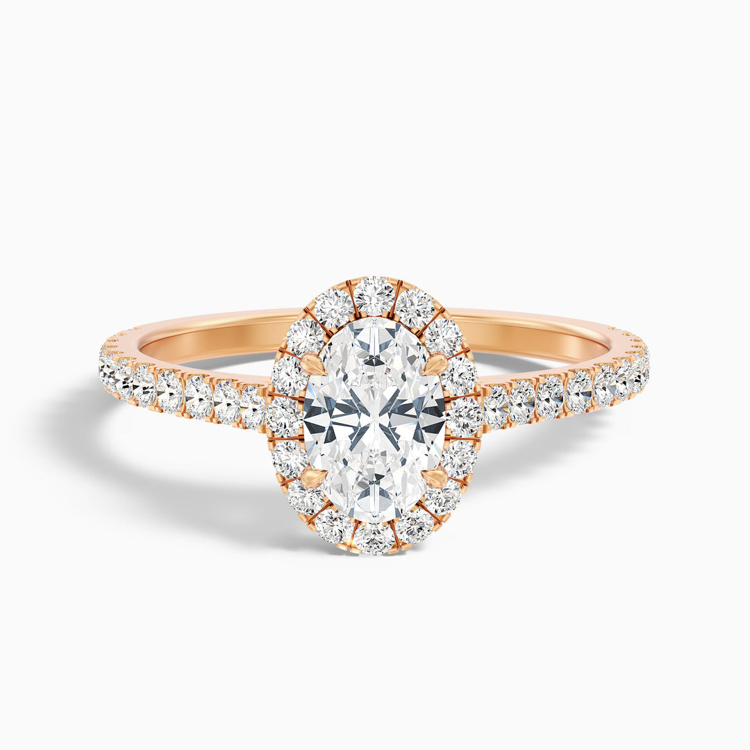 Holly Oval Halo Pave Lab Grown Engagement Ring