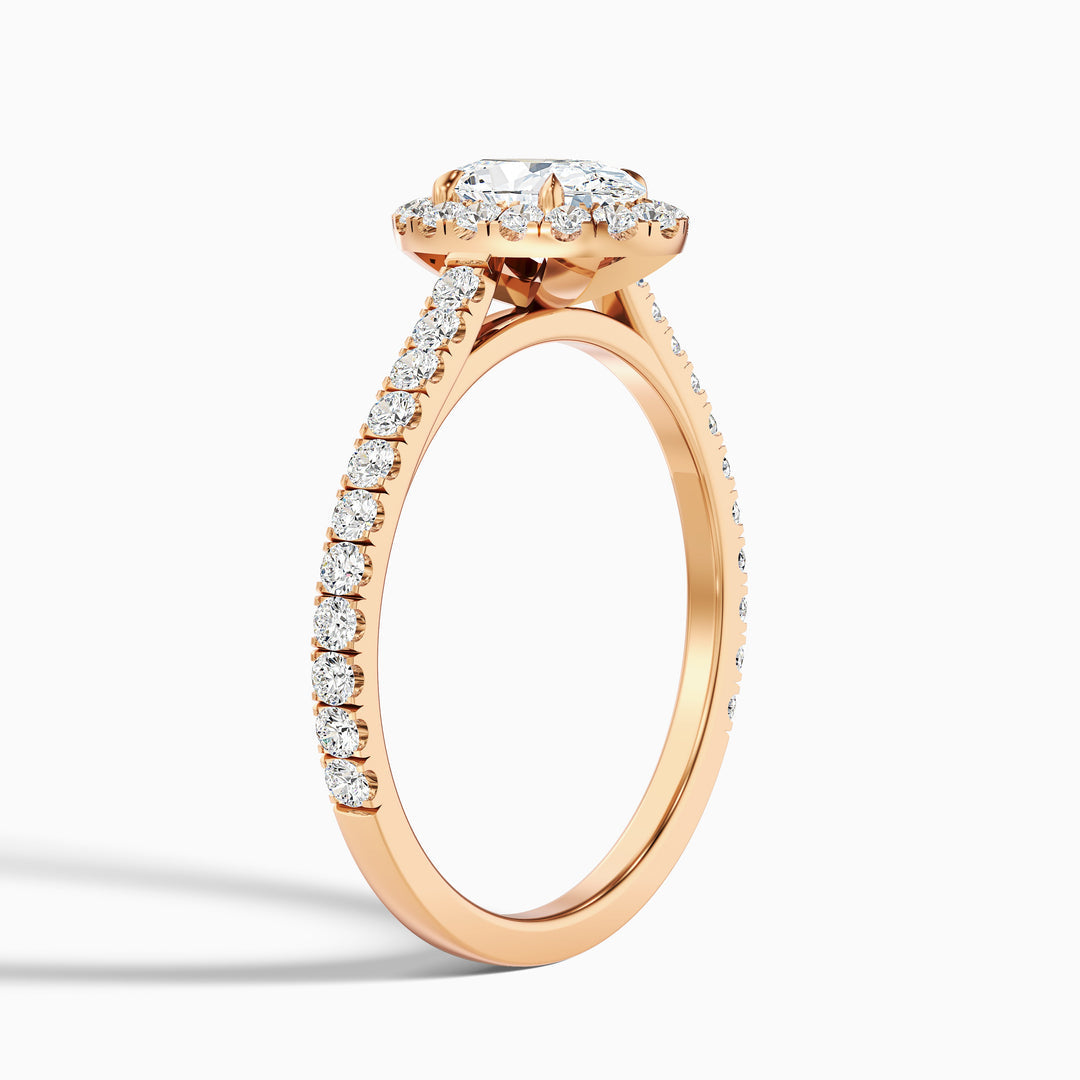 Holly Oval Halo Pave Lab Grown Engagement Ring